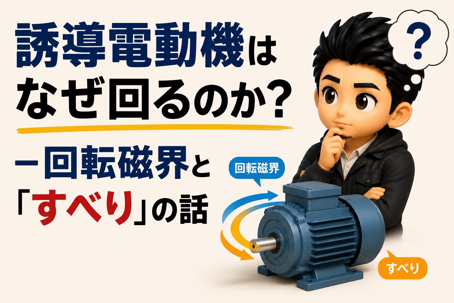 誘導電動機はなぜ回るのか ― 回転磁界と「すべり」の話